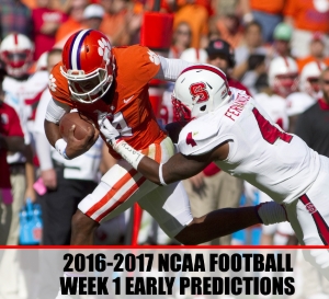 College Football Week 1 Early Predictions